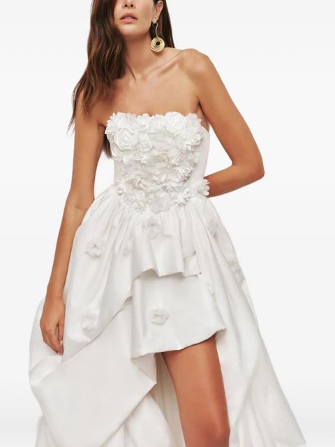 Aje Carina floral strapless maxi dress - White