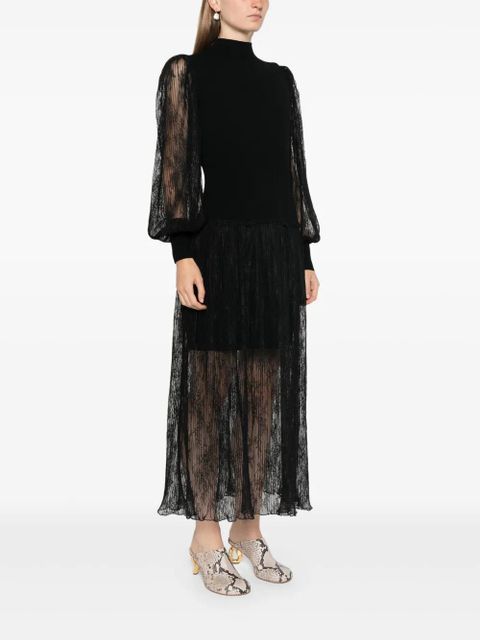 TWINSET floral-lace midi dress - Black