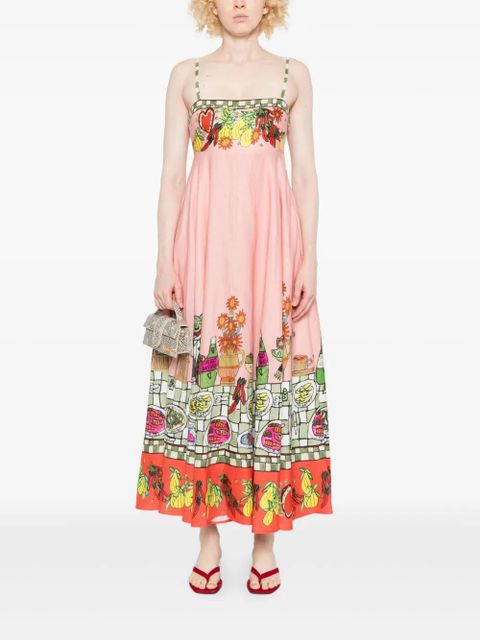ALEMAIS floral-print A-line dress - Pink