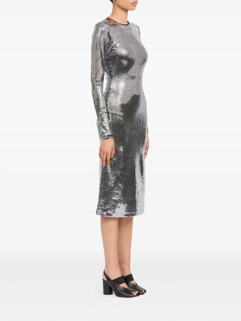MM6 Maison Margiela long-sleeve midi dress - Silver