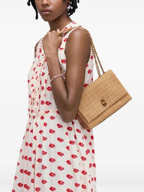 Marc Jacobs The Slim croc suede dual-chain shoulder bag - Brown