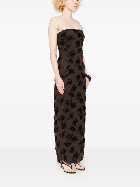 ROTATE BIRGER CHRISTENSEN beaded maxi dress - Brown