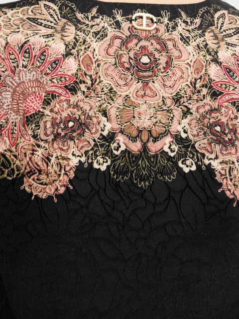 Twinset sukienka kolor czarny midi rozkloszowana 252TP2043