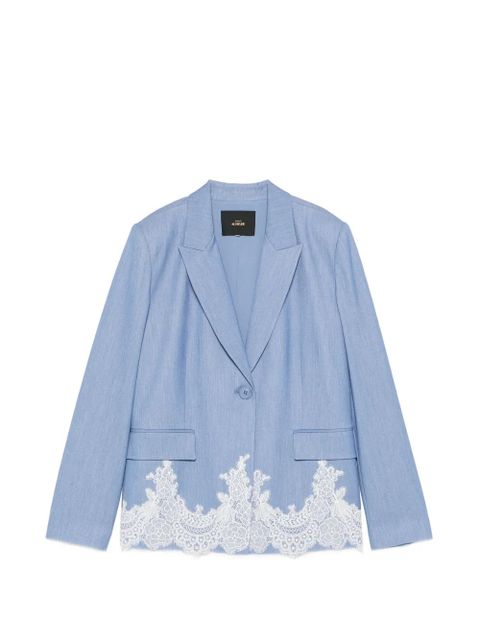 TWINSET lace-trim blazer - Blue - zdjęcie produktu nr 1
