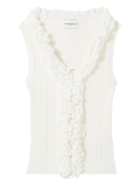 Claudie Pierlot ruffled top - White - zdjęcie produktu nr 1