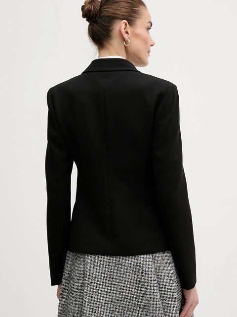 Tommy Hilfiger marynarka kolor czarny dwurzędowa gładka WW0WW48696