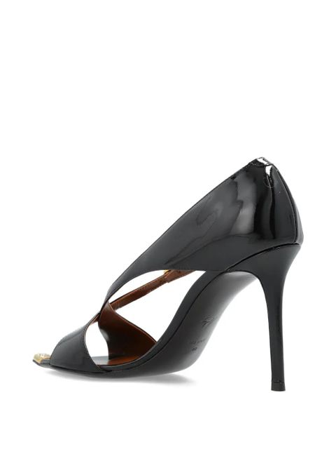 Giuseppe Zanotti 90mm Intrigo patent-leather cross-strap heeled sandals - Black - zdjęcie produktu nr 2