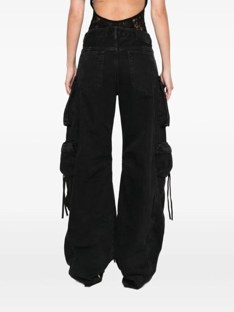 The Attico cargo-pockets jeans - Black