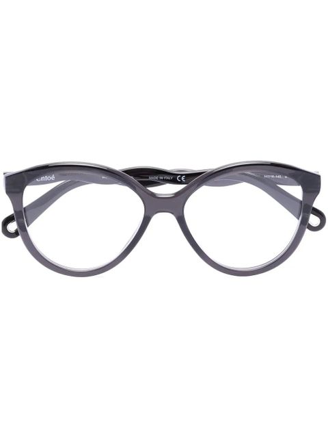 Chloé Eyewear wave-arm round-frame glasses - Black - zdjęcie produktu nr 1