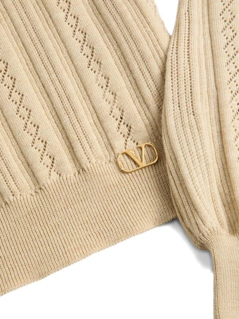 Valentino Garavani lattice-knit pullover - Neutrals