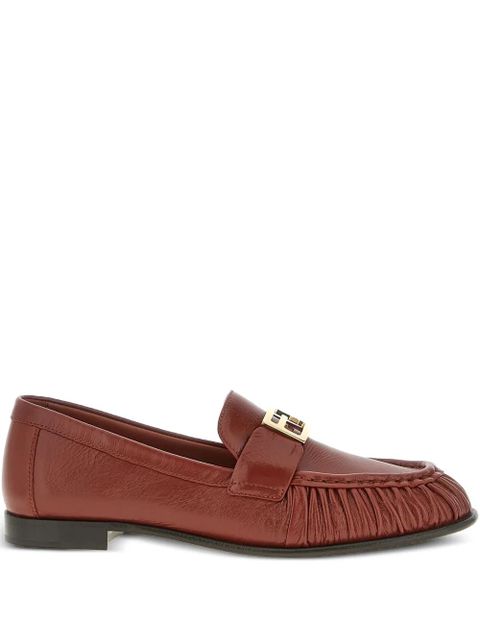 FENDI curled metal detail baguette loafers - Brown - zdjęcie produktu nr 1