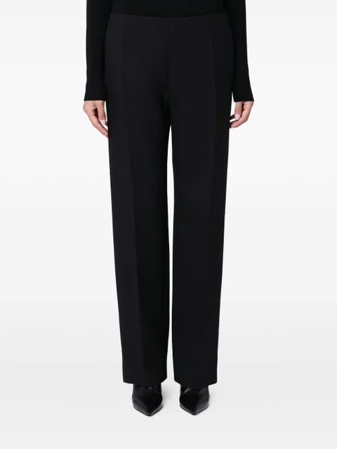 The Row straight-leg wool-silk trousers - Black
