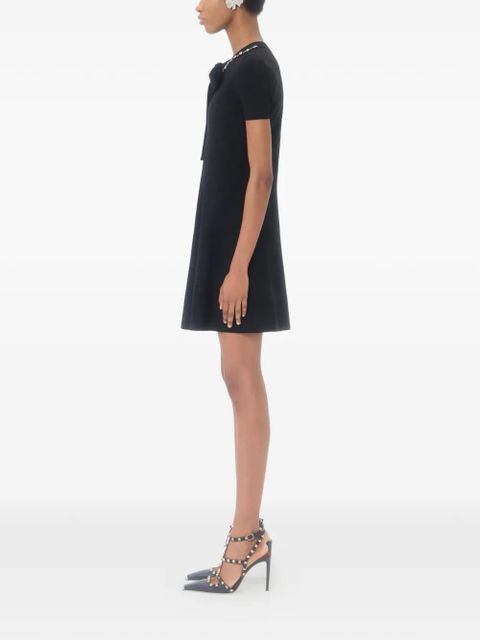 Valentino Garavani embroidered knit dress - Black