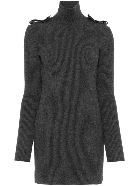 Alexander McQueen ribbed roll-neck mini dress - Grey - zdjęcie produktu nr 1