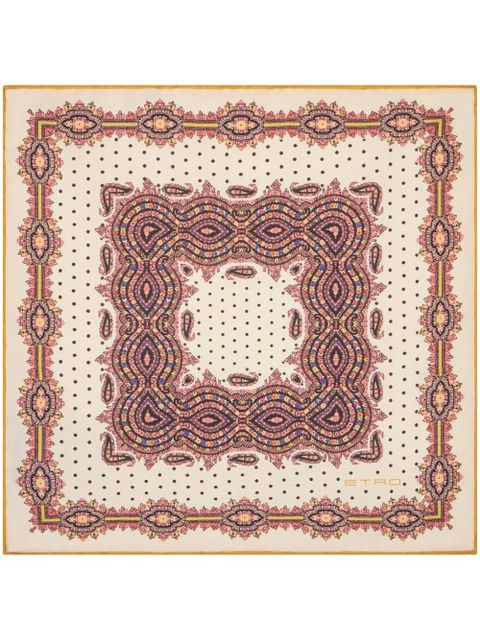 ETRO floral-print silk foulard - Gold - zdjęcie produktu nr 1