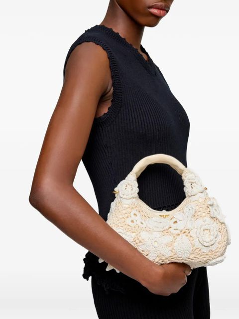 GANNI floral crochet tote bag - Neutrals - zdjęcie produktu nr 2