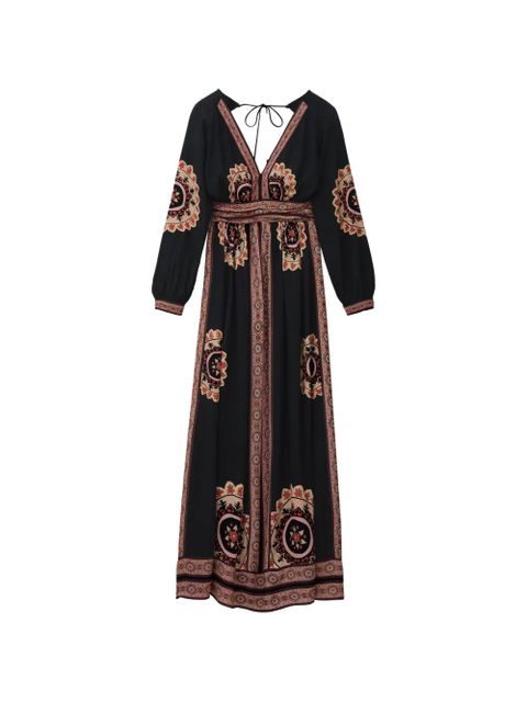 Ba&Sh Vera V-neck printed dress - Black - zdjęcie produktu nr 1