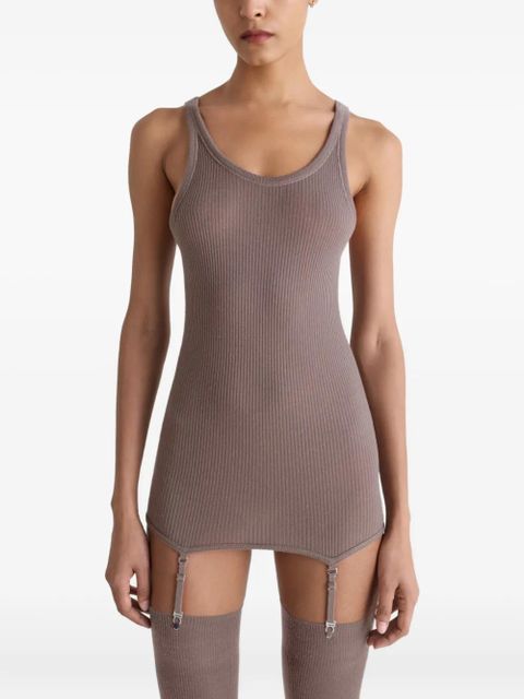 LEMAIRE ribbed suspender vest - Neutrals