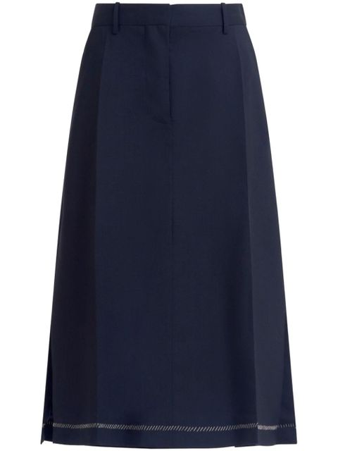 Marni decorative-stitching skirt - Blue