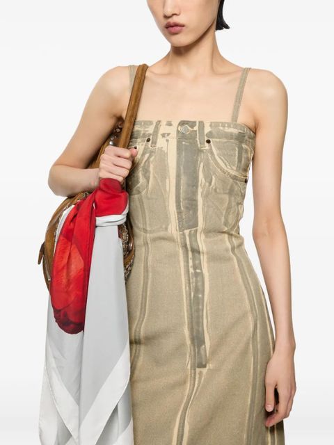 Acne Studios denim-print mini dress - Neutrals