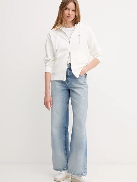 Gant bluza damska kolor biały z kapturem gładka 4201412