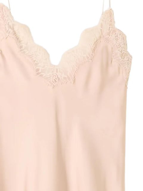 Róhe lace-trim silk top - Pink