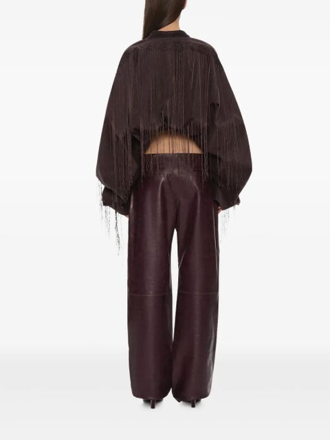 Christopher Esber corduroy cocoon fringed jacket - Brown