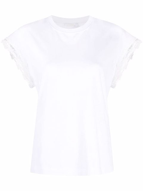Chloé crochet-trim T-shirt - White - zdjęcie produktu nr 1