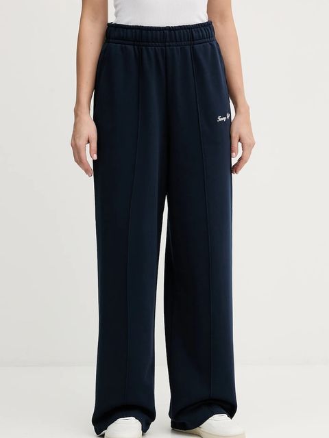 Tommy Hilfiger spodnie dresowe bawełniane damskie kolor granatowy z aplikacją WW0WW48784 - zdjęcie produktu nr 1