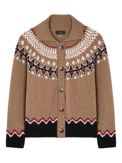 Alanui Sweet Winter fair-isle wool cardigan - Brown - zdjęcie produktu nr 1