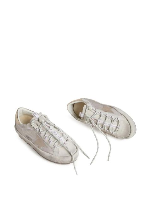 Golden Goose Super-Star Ski in light gray nylon with metallic leather - Grey