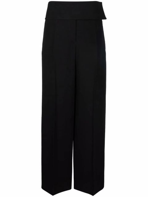 Jil Sander high-waisted wide-leg trousers - Black - zdjęcie produktu nr 1