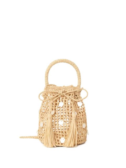 Alanui Precious Moments raffia tassel-detail bucket bag - Neutrals - zdjęcie produktu nr 1