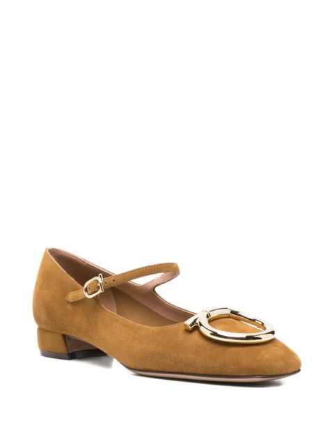 Ferragamo buckle-detail suede pumps - Brown