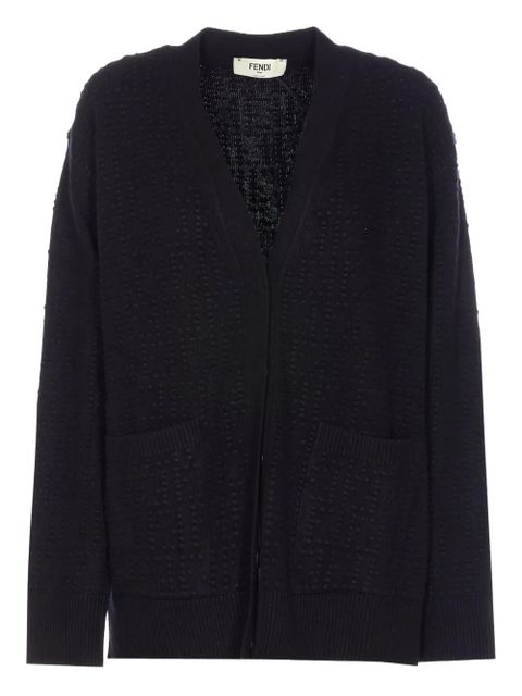 FENDI V-neck cardigan - Black - zdjęcie produktu nr 1