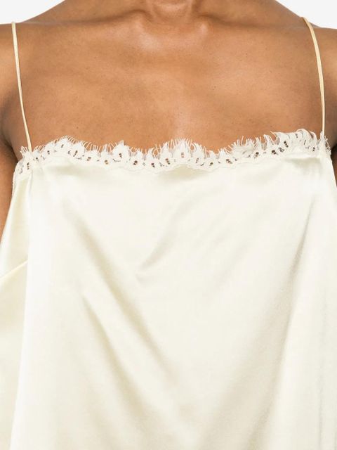 DÔEN Loure lace-trim top - Yellow