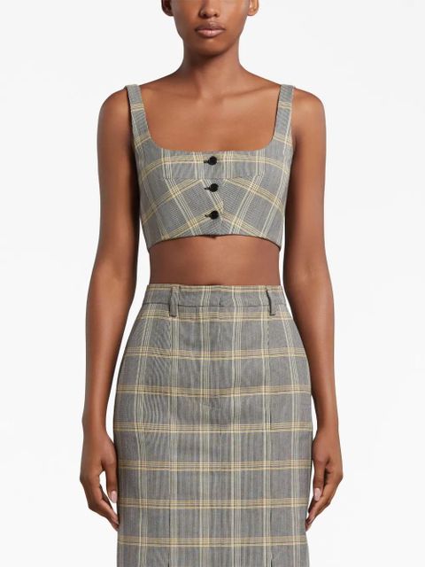 Marni virgin wool-blend cropped top - Grey