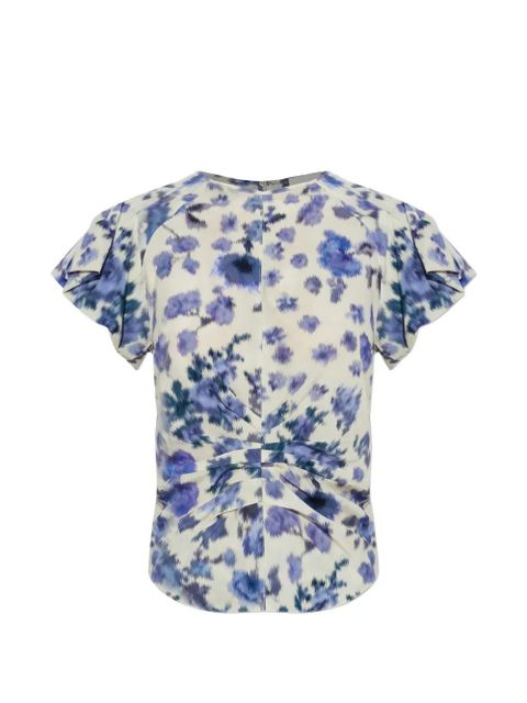 ISABEL MARANT Tullya ruffled floral top - Neutrals - zdjęcie produktu nr 1