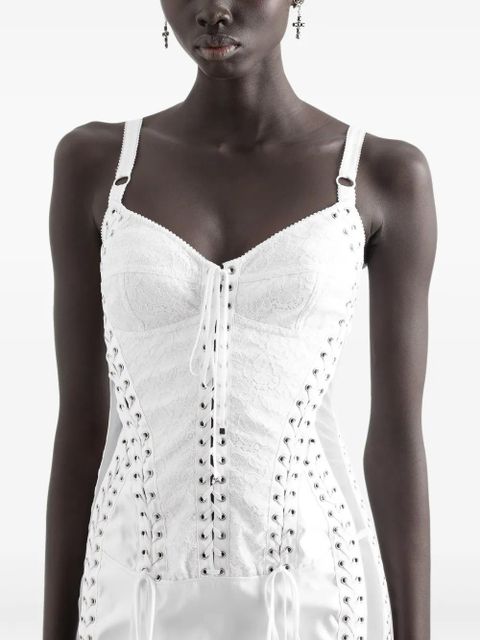 Dolce & Gabbana semi-sheer panels midi dress - White