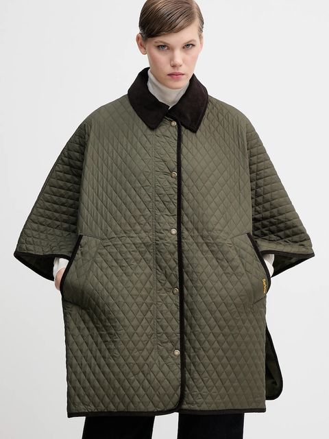 Barbour poncho OAKHAM kolor zielony przejściowa oversize LQU1857 - zdjęcie produktu nr 1