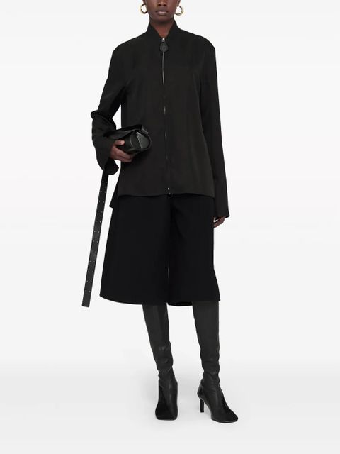 Jil Sander zip-up twill shirt - Black - zdjęcie produktu nr 2