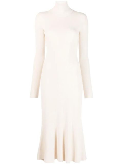 Balenciaga high-neck knitted midi dress - Neutrals - zdjęcie produktu nr 1