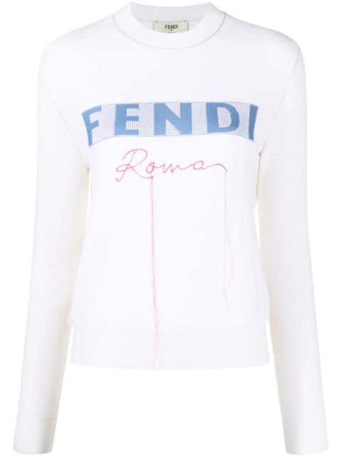 FENDI logo-jacquard sweater - White - zdjęcie produktu nr 1