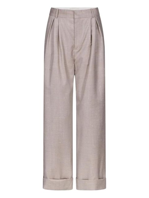 LouLou de Saison Davy pleated rolled trousers - Neutrals - zdjęcie produktu nr 1
