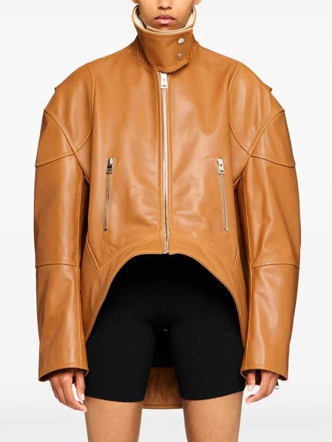 JW Anderson curved leather jacket - Brown - zdjęcie produktu nr 2