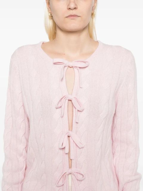 GANNI lace-up fastening cardigan - Pink