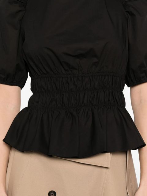 PINKO Joandra smocked puff-sleeve top - Black