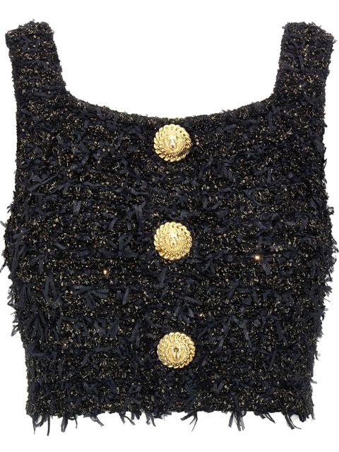 Balmain lurex tweed top - Black - zdjęcie produktu nr 1