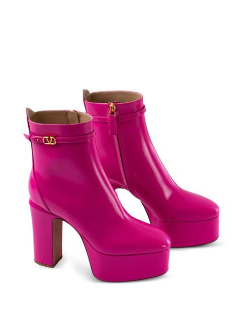 Valentino Garavani 120mm platform buckle boots - Pink