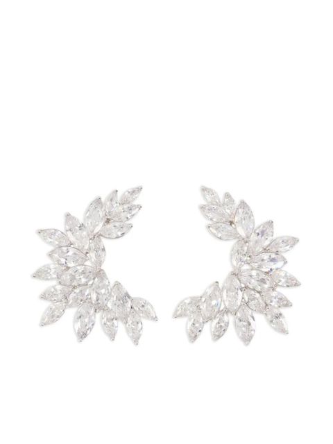 Self-Portrait Crystal Cuff Earrings - Silver - zdjęcie produktu nr 1